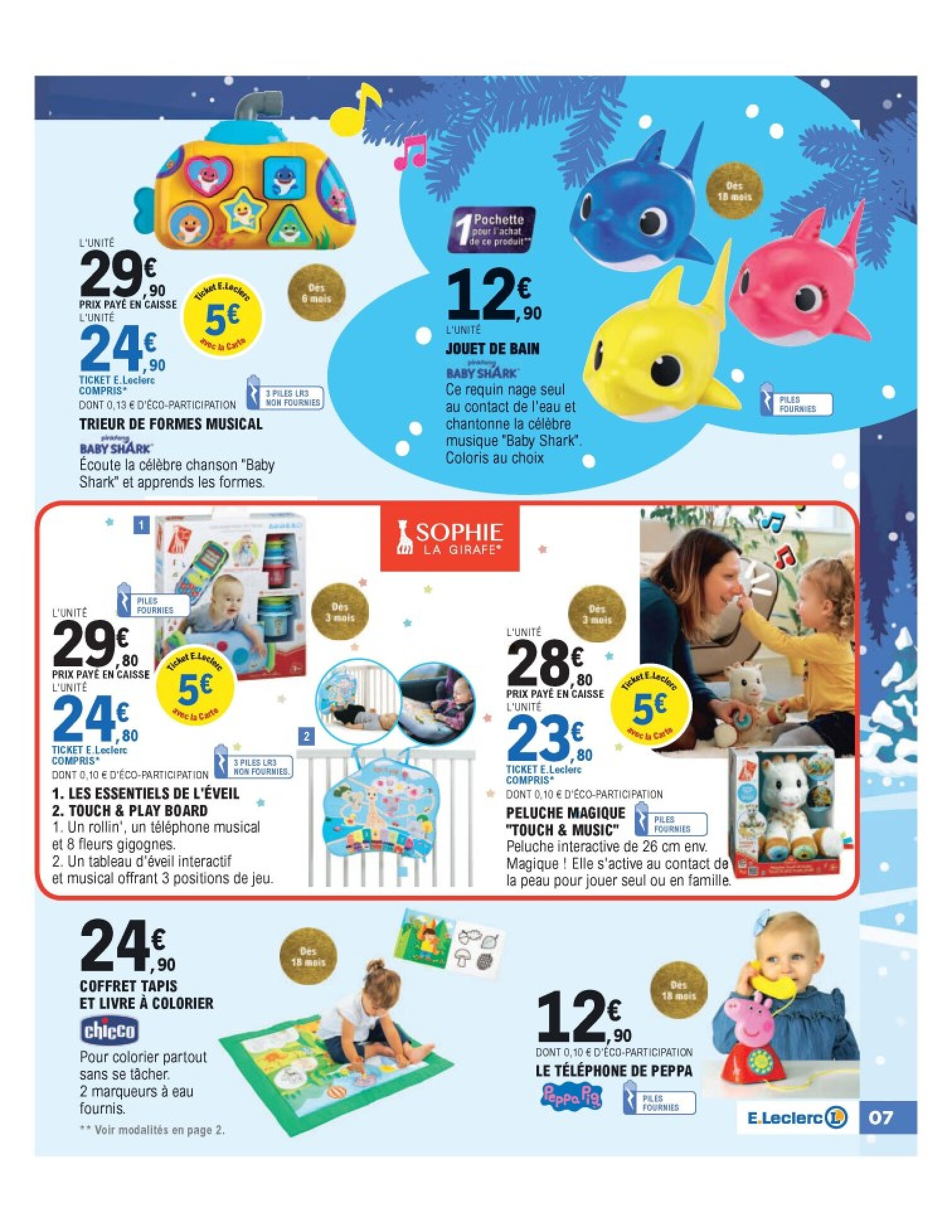 E. LECLERC chapitre jouets cadeaux de noel a prix de reve