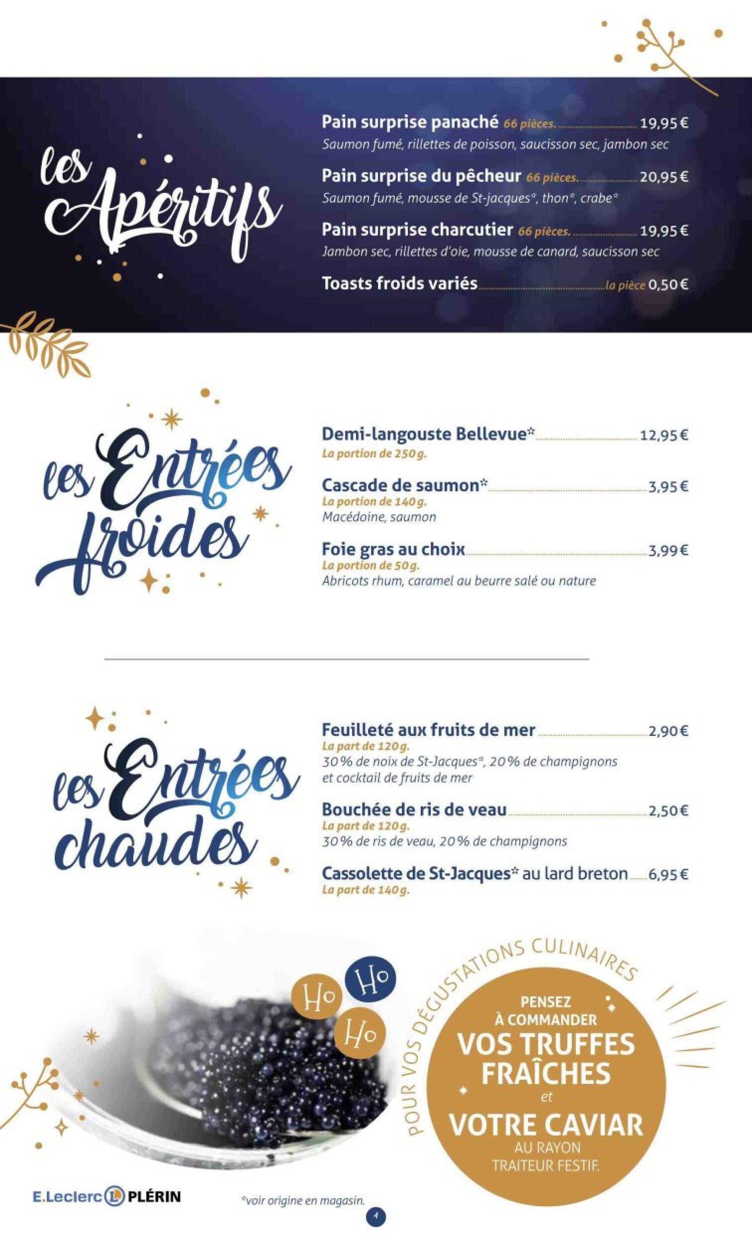 E. LECLERC Menus de fete 2021
