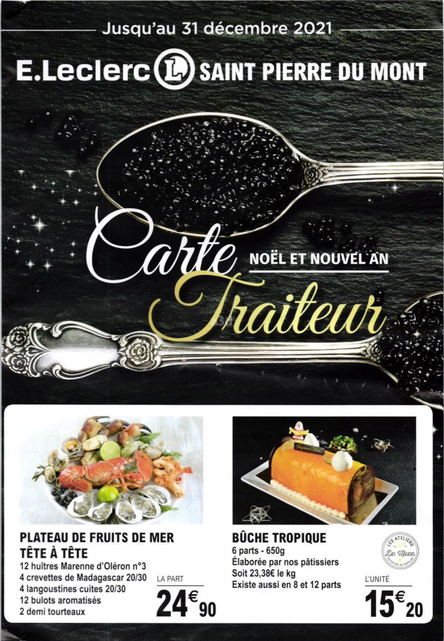 E. LECLERC - Carte noel et nouvel an traiteur