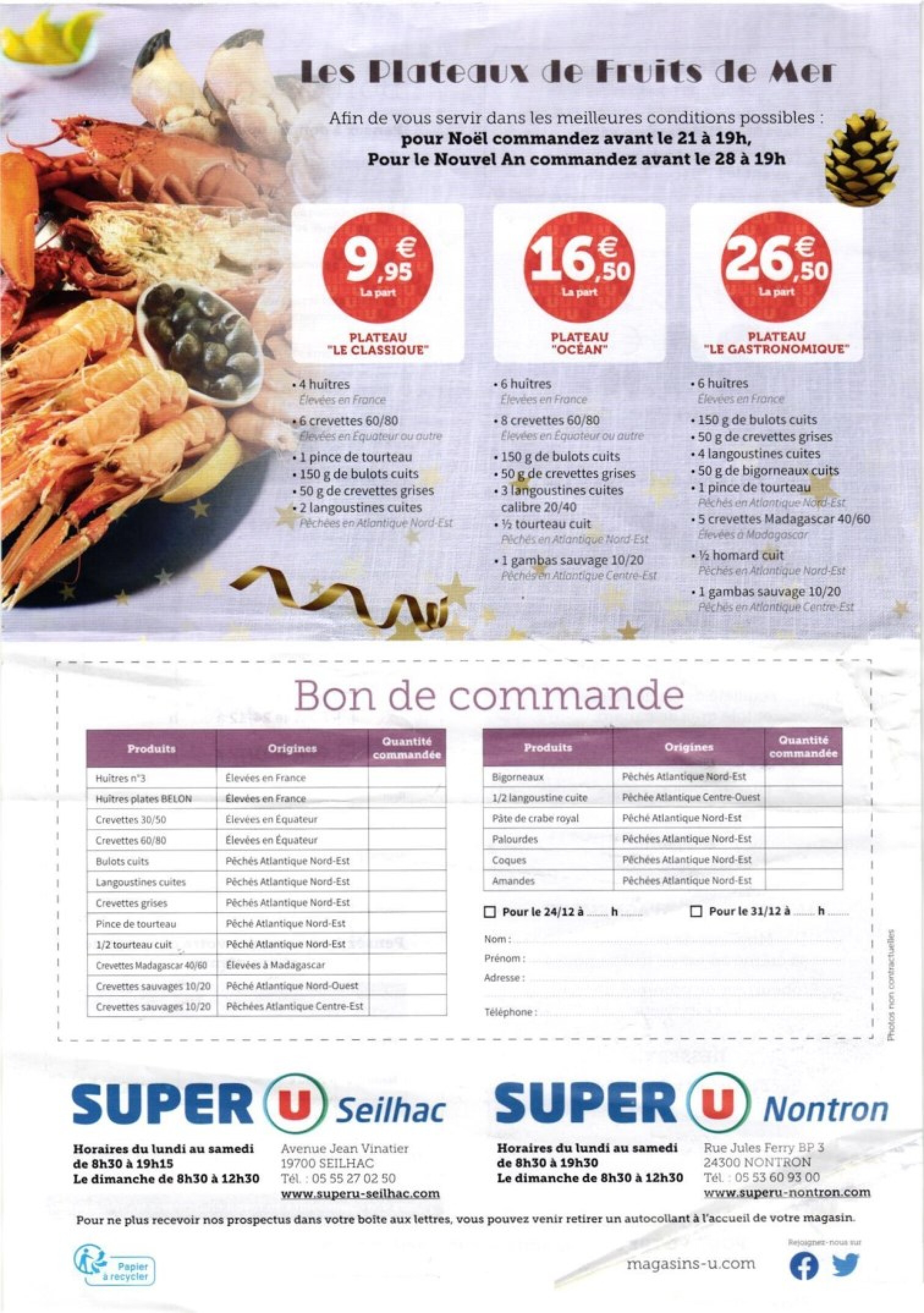 SUPER U Decouvrez nos menus de fetes