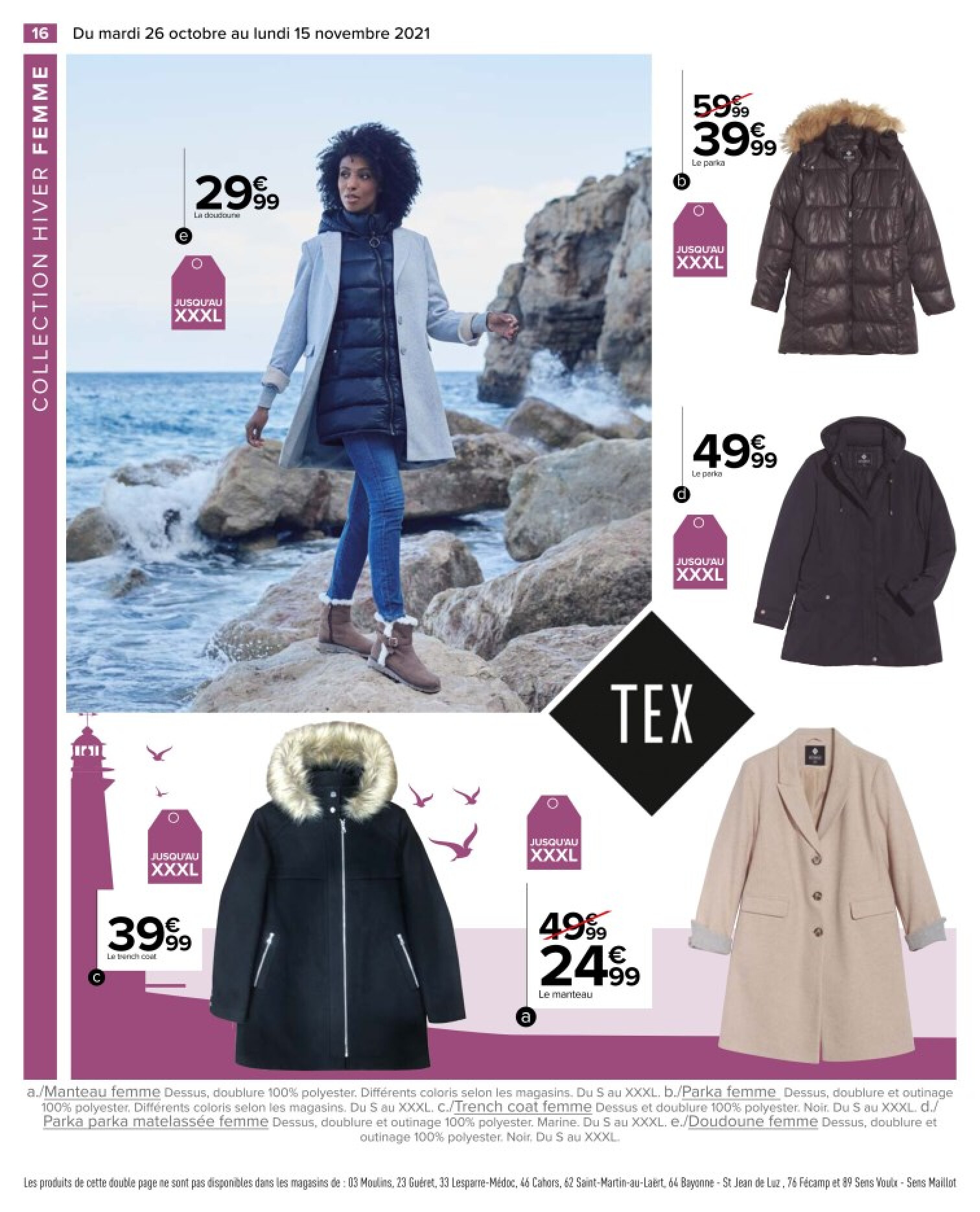 manteau carrefour femme