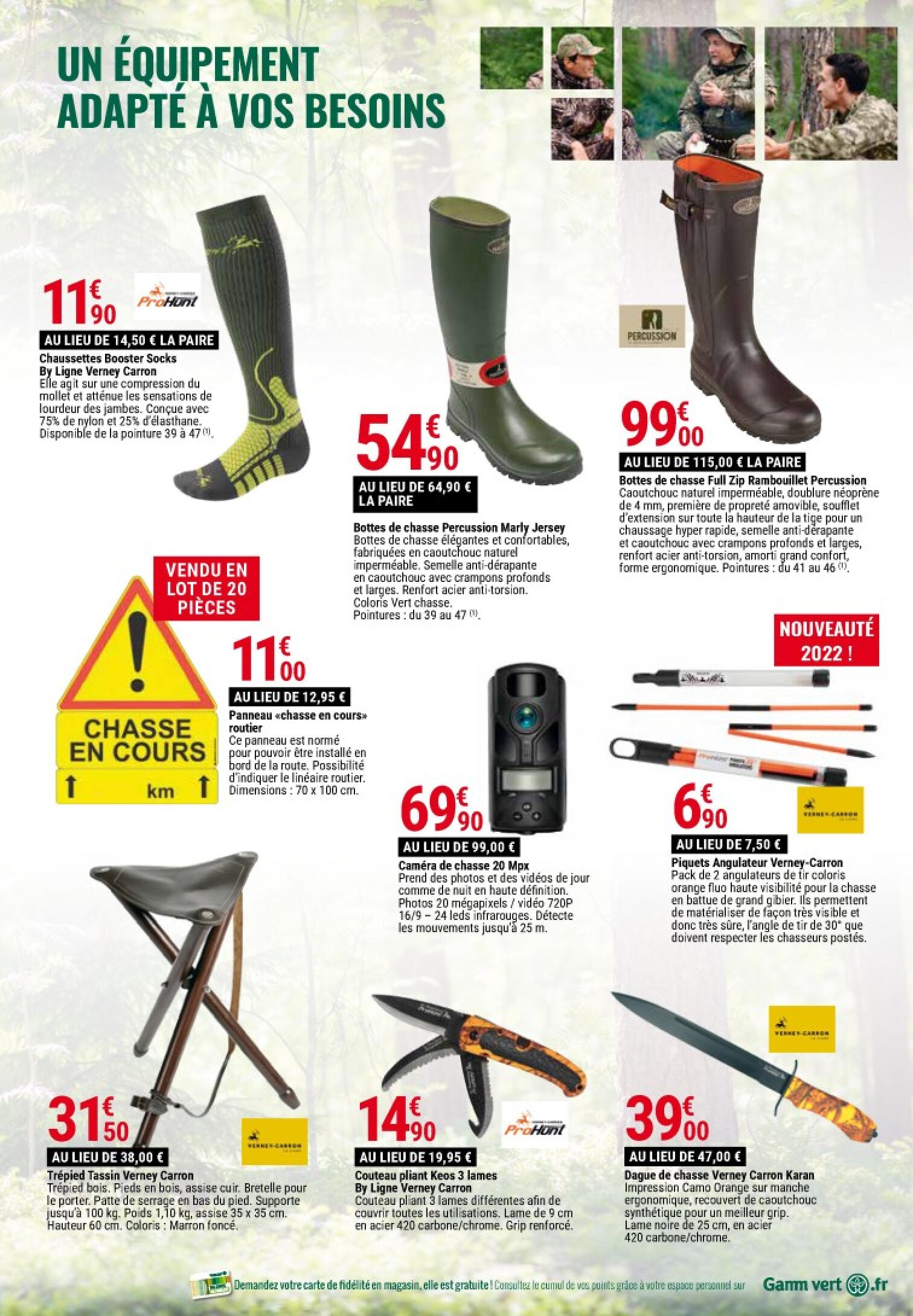 Gamme vert on sale chasse