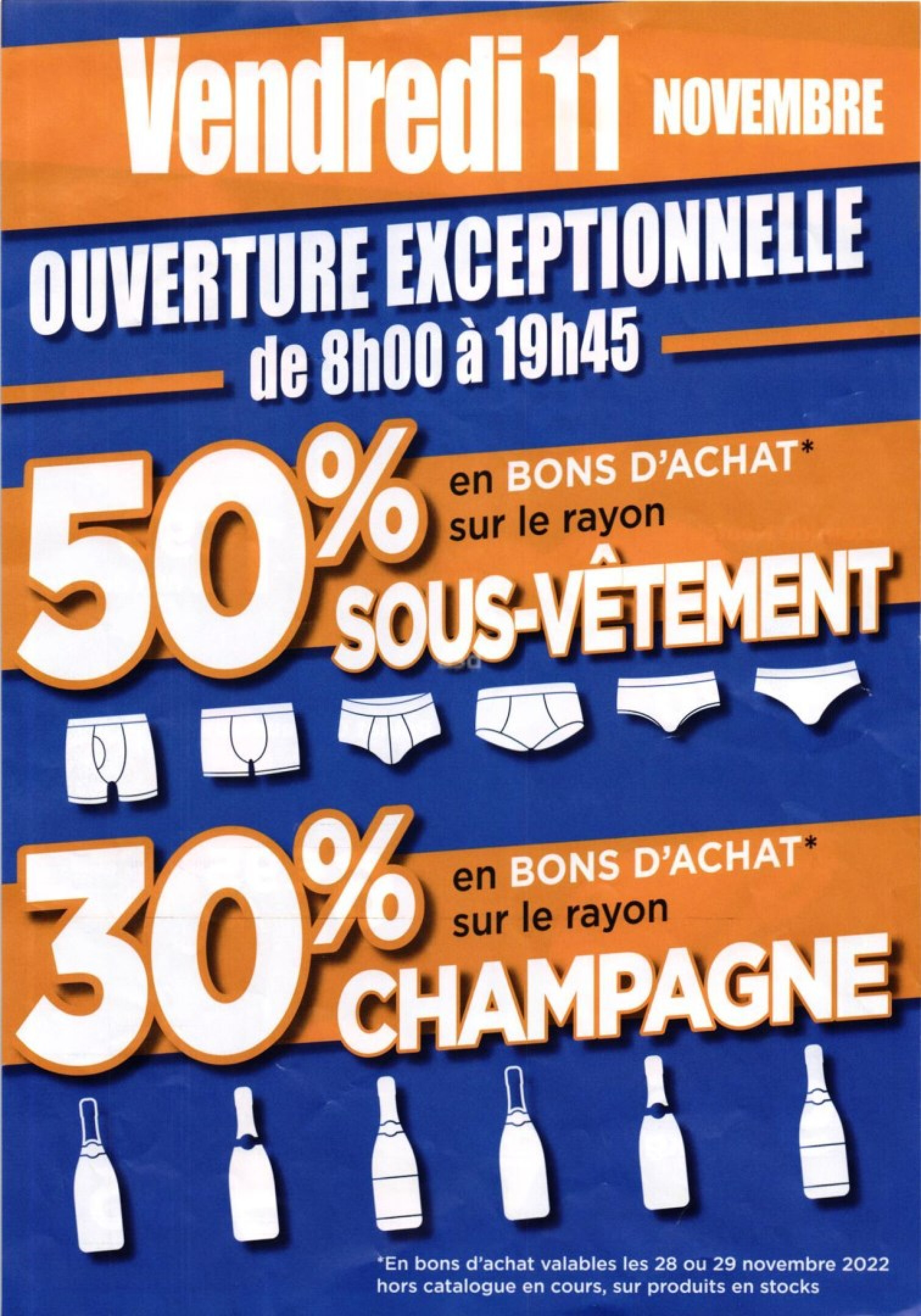 E. LECLERC Ouverture exceptionnelle vendredi 11 novembre