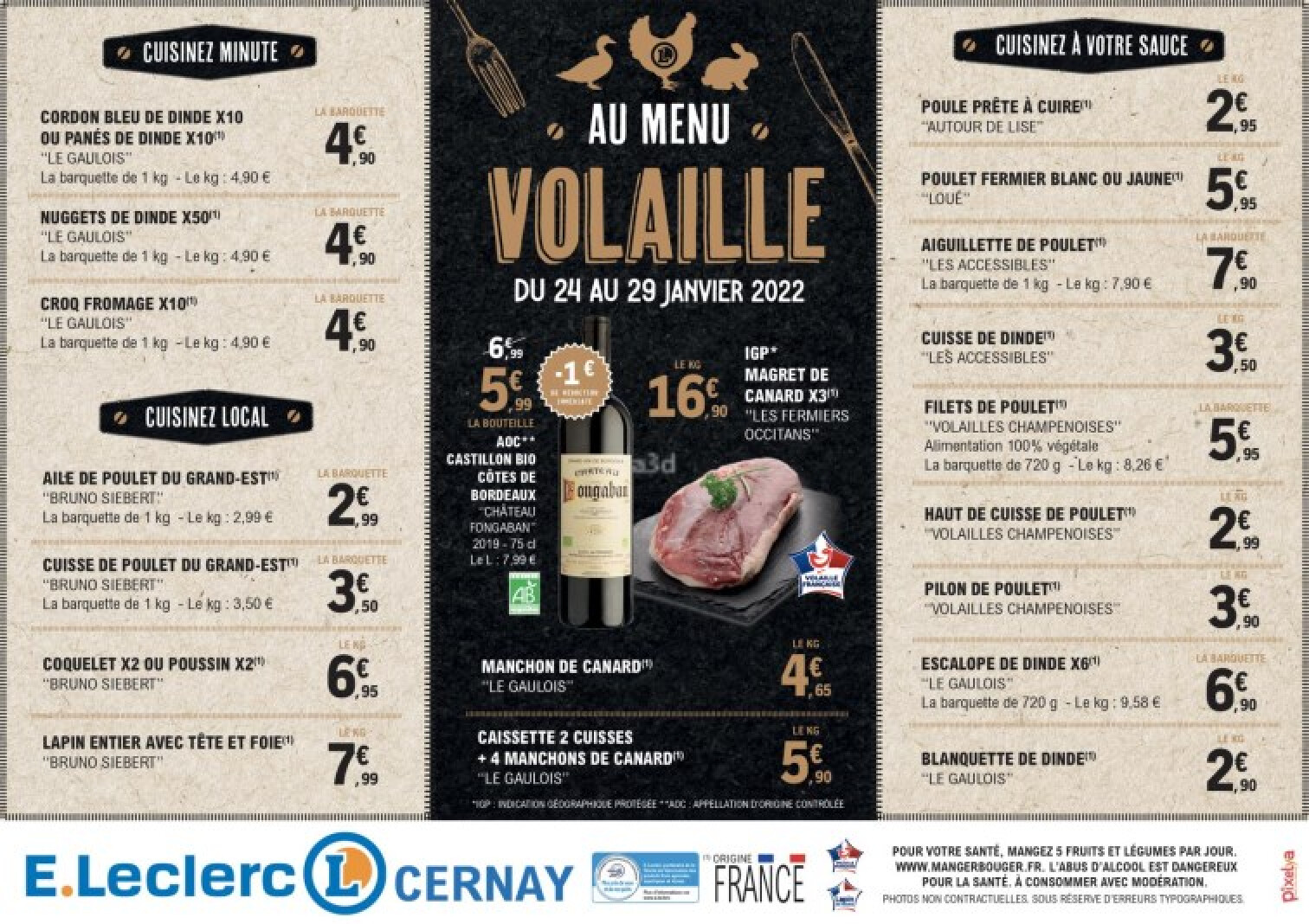 E. LECLERC Au menu volaille