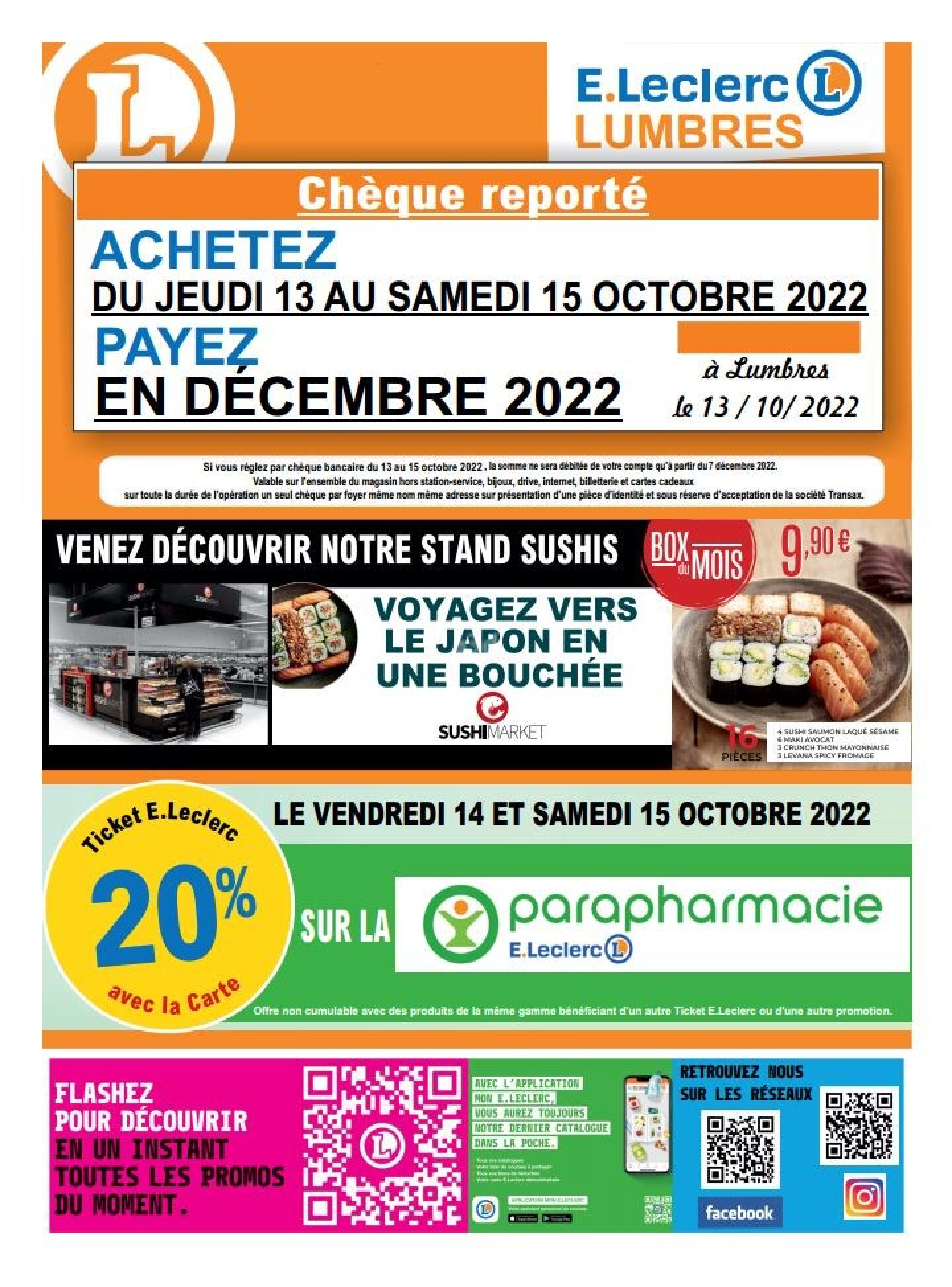 E. LECLERC Cheque reporte